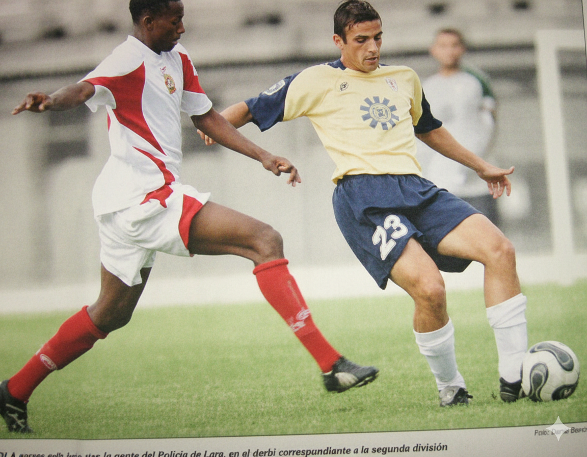 Jonas Graterol playing professional football in 2008 - newspaper clipping